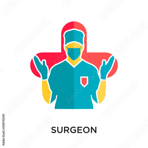 surgeon logo isolated on white background for your web, mobile and app design photo