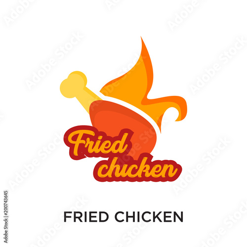 fried chicken logo isolated on white background for your web, mobile and app design