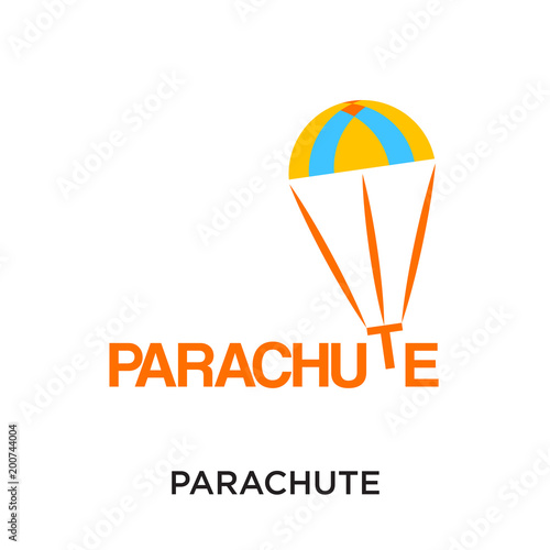 parachute logo isolated on white background for your web, mobile and app design