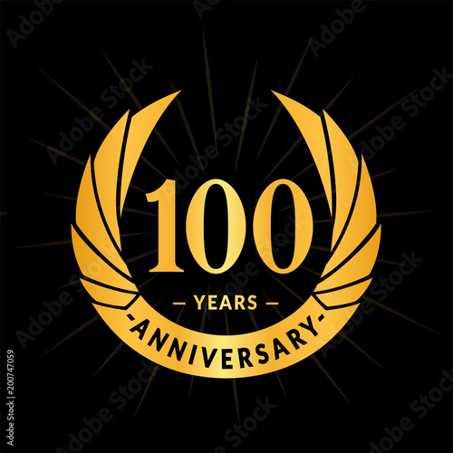 100 years anniversary. Elegant anniversary design. 100 years logo.
