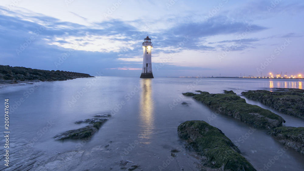 Perch Rock Lighthouse sunset - New Brighton Wirral UK