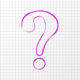 Hand drawn question mark - icon. Vector.