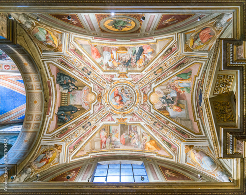 Ceiling fresco by G.B. Ricci in the chapel of Saint Monica, Church of Sant'Agostino in Rome, Italy. photo