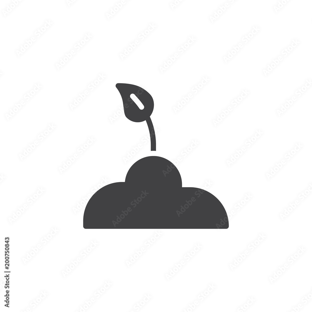 Sprout in soil vector icon. filled flat sign for mobile concept and web design. Seedling simple solid icon. Symbol, logo illustration. Pixel perfect vector graphics Sprout in soil vector icon. filled flat sign for mobile concept and web design. Seedling simple solid icon. Symbol, logo illustration. Pixel perfect vector graphics
