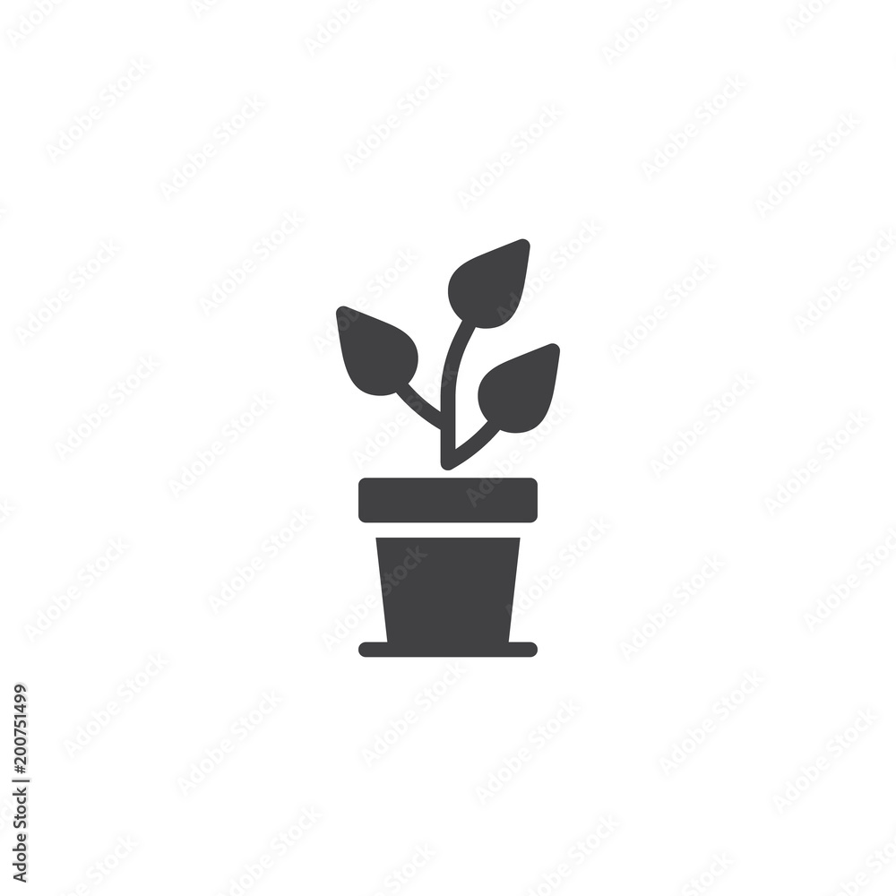 Growing tree in pot vector icon. filled flat sign for mobile concept and web design. Potted plant simple solid icon. Symbol, logo illustration. Pixel perfect vector graphics Growing tree in pot vector icon. filled flat sign for mobile concept and web design. Potted plant simple solid icon. Symbol, logo illustration. Pixel perfect vector graphics