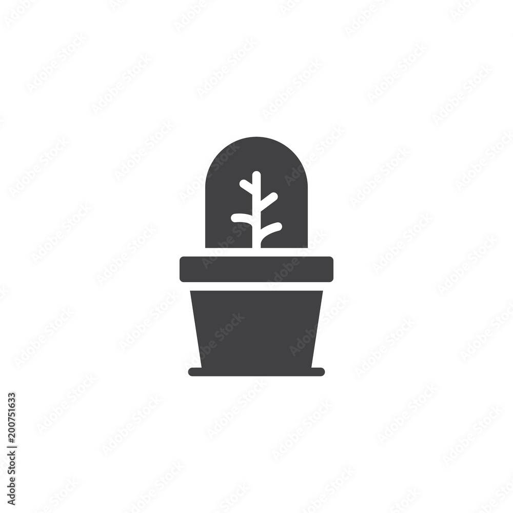 Plant in a pot covered with glass vector icon. filled flat sign for mobile concept and web design. simple solid icon. Symbol, logo illustration. Pixel perfect vector graphics Plant in a pot covered with glass vector icon. filled flat sign for mobile concept and web design. simple solid icon. Symbol, logo illustration. Pixel perfect vector graphics