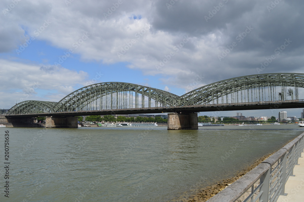 Hohenzollern Bridge at river Rhine in Cologne Hohenzollern Bridge at river Rhine in Cologne