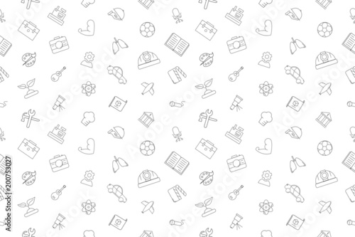 Vector profession pattern. Profession seamless background	