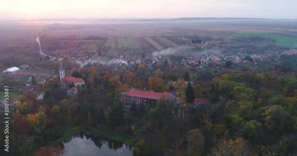 Benyovszky castle with autumn colors Benyovszky castle with autumn colors