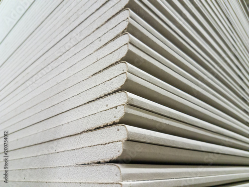The stack of gypsum board preparing for construction
