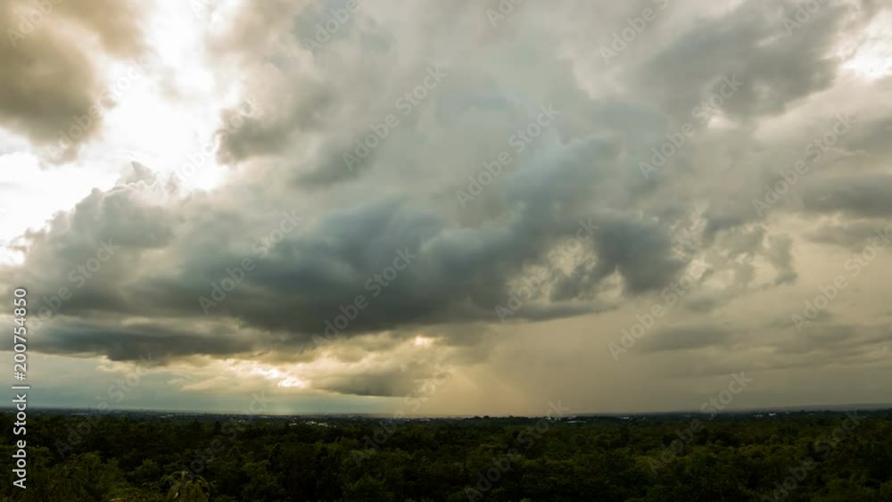 Timelapse Storm clouds with the rain Timelapse Storm clouds with the rain
