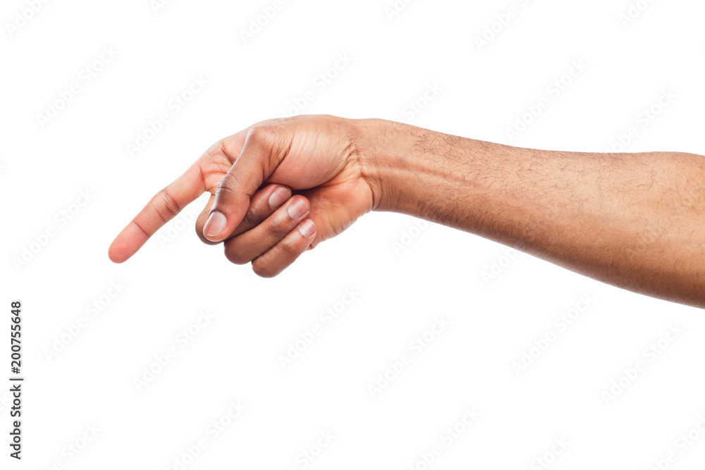Hand gestures - man pointing away, isolated Hand gestures - man pointing away, isolated