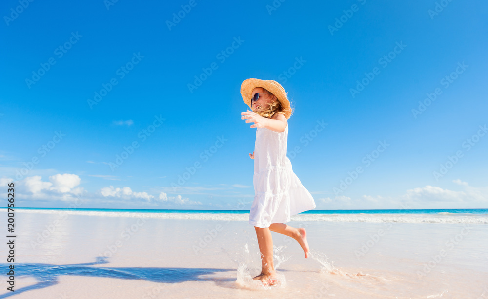 Adorable little girl at beach
