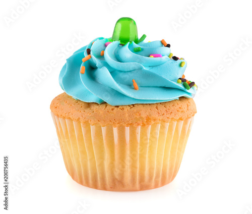 mini tasty cupcake isolated on white background