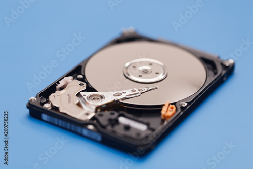 Open HDD on a blue background