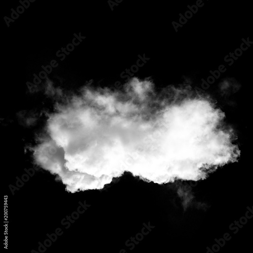 White clouds isolated over black background illustration