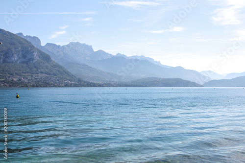 Annecy lake and mountains