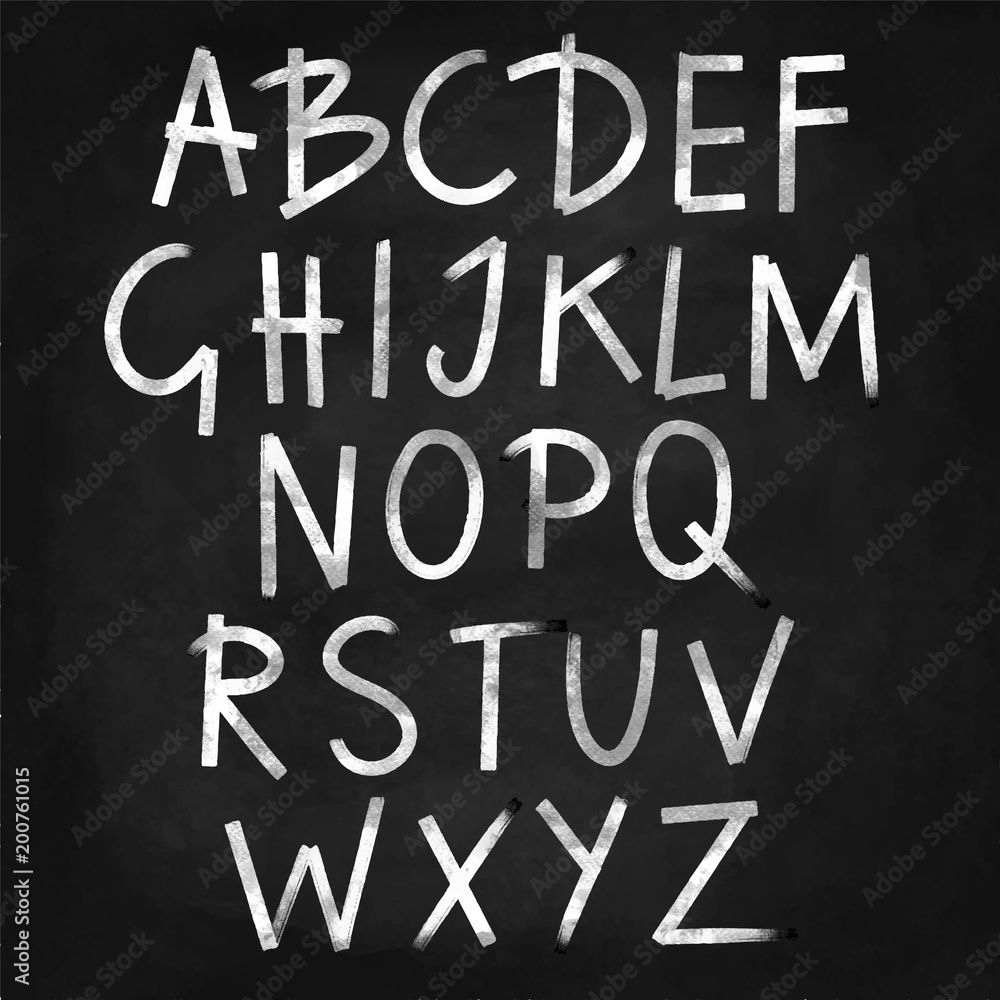 Hand drawn watercolor alphabet, font, letters Hand drawn watercolor alphabet, font, letters