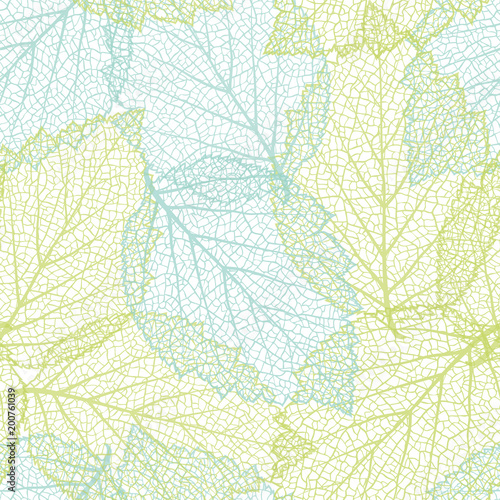 Seamless nature background with leaves 
