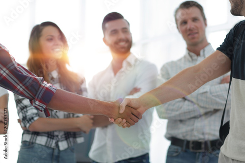 closeup of handshake of business partners