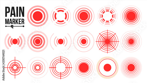 Pain Icon Vector. Red Rings. Pain Circle. Isolated Illustration