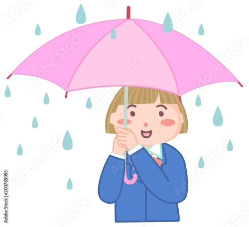 傘を差す女の子