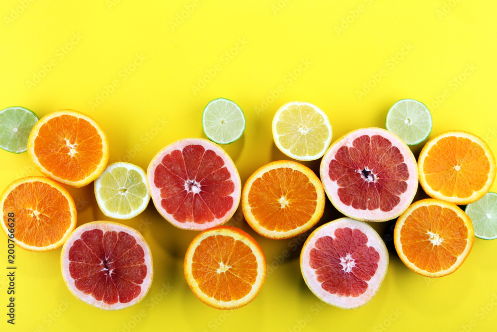 Citrus fruits with orange, lemon, grapefruit and lime Citrus fruits with orange, lemon, grapefruit and lime