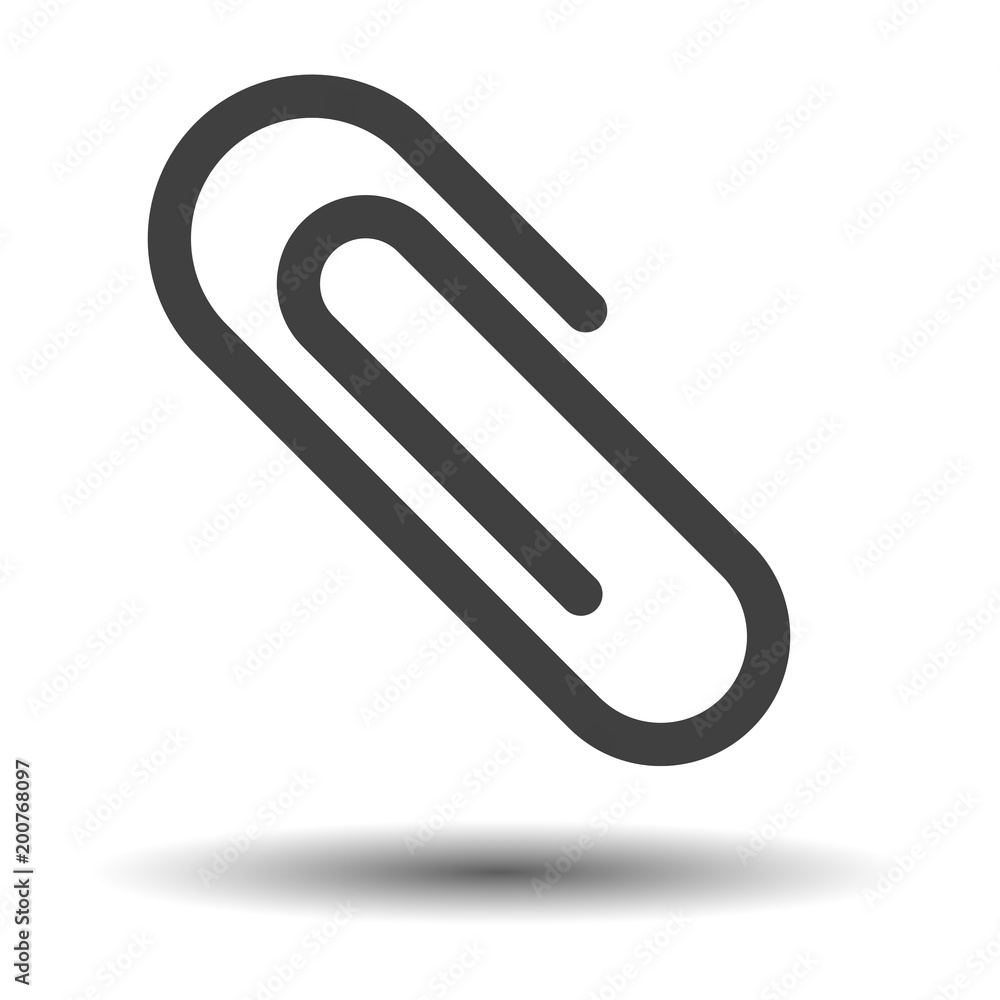 Paper clip Icon Vector. Simple flat symbol. Perfect Black pictogram illustration on white background Paper clip Icon Vector. Simple flat symbol. Perfect Black pictogram illustration on white background