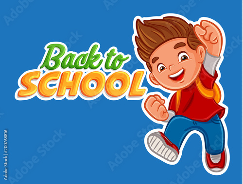 little student go to school