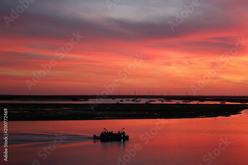 Sunset boat tour in natural park Faro Portugal © sdejong.ocp
