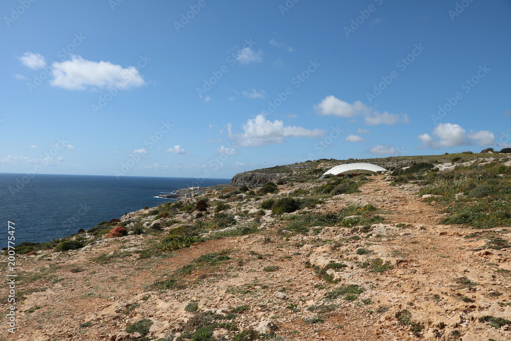 Surroundings of Ħaġar Qim Temple and Mnajdra Temple at the Mediterranean Sea in Malta Surroundings of Ħaġar Qim Temple and Mnajdra Temple at the Mediterranean Sea in Malta