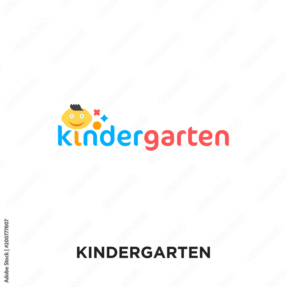 kindergarten logo isolated on white background for your web, mobile and app design kindergarten logo isolated on white background for your web, mobile and app design