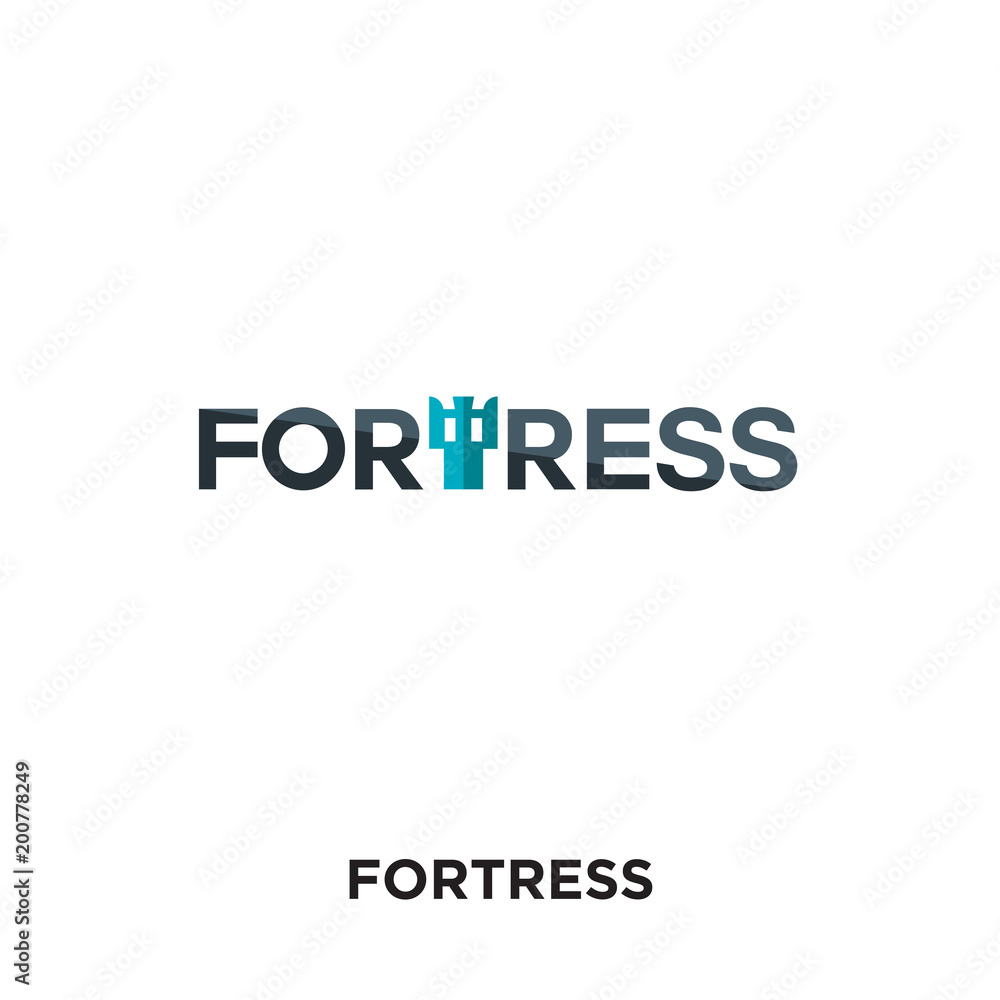 fortress logo isolated on white background for your web, mobile and app design