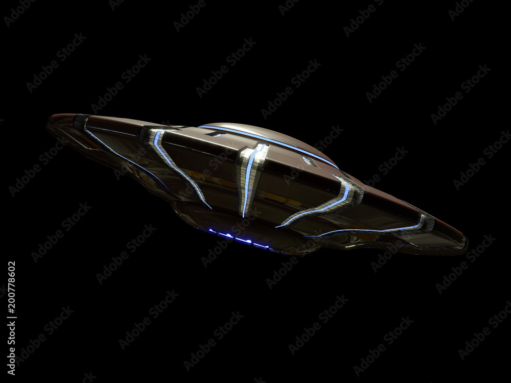 UFO, alien spaceship, martians with flying saucer (3d science fiction space render isolated on black background) UFO, alien spaceship, martians with flying saucer (3d science fiction space render isolated on black background)