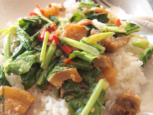 Thai spicy food, Fried pork