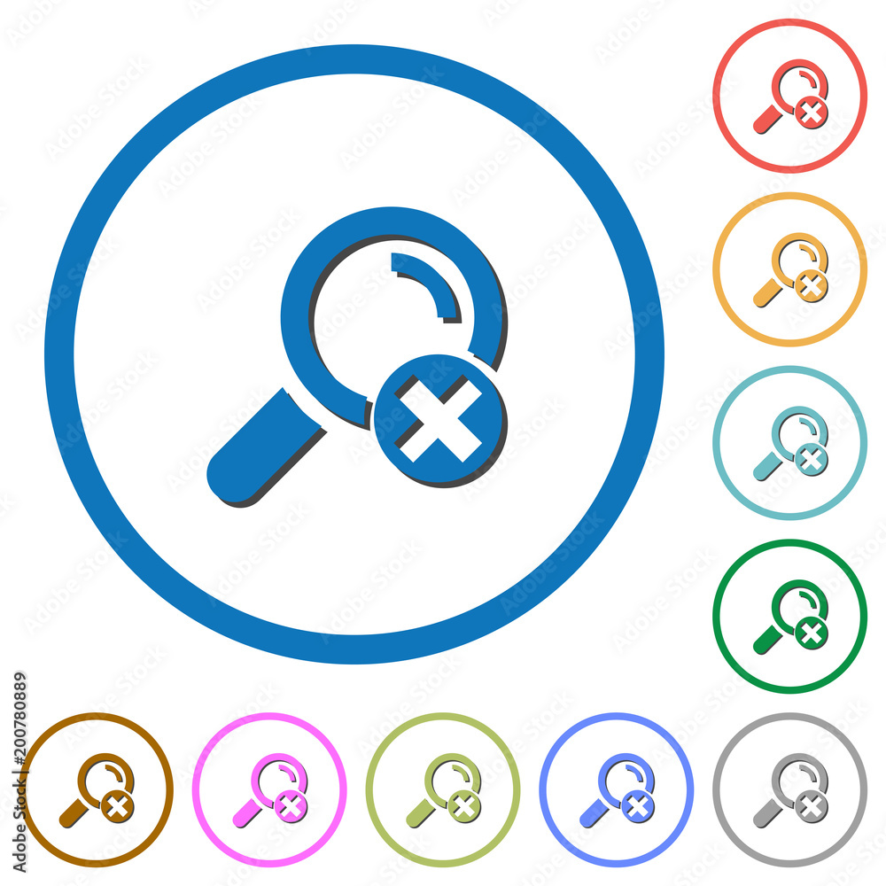 Cancel search icons with shadows and outlines Cancel search icons with shadows and outlines