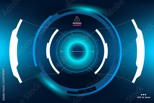 Futuristic sci fi hud circle element abstract hologram, design background virtual reality