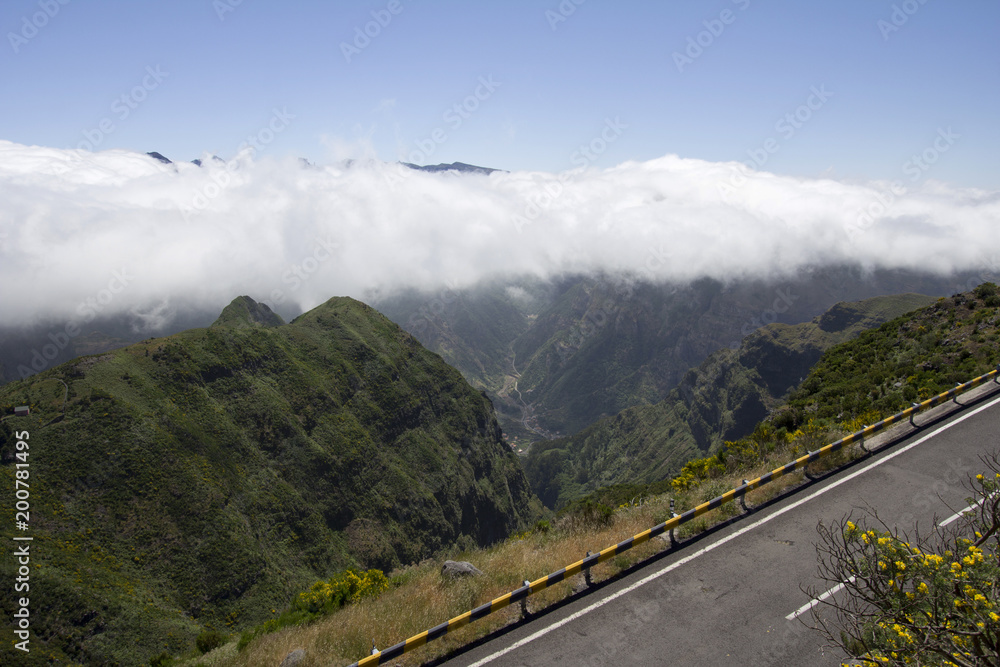 Mountain road. Madeira. Mountain road. Madeira.