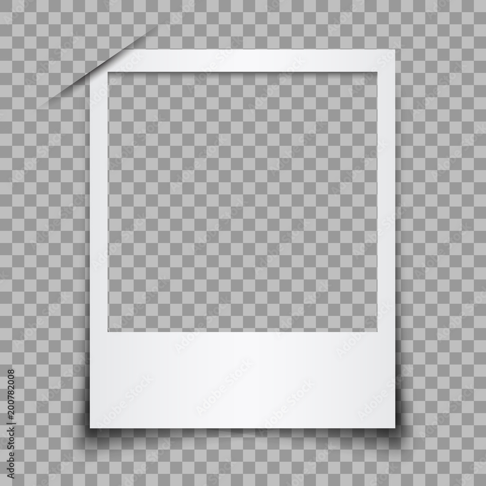 Empty white photo frame - stock vector - obrazy, fototapety, plakaty 