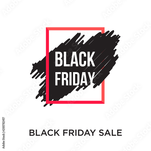 black friday sale logo isolated on white background for your web, mobile and app design