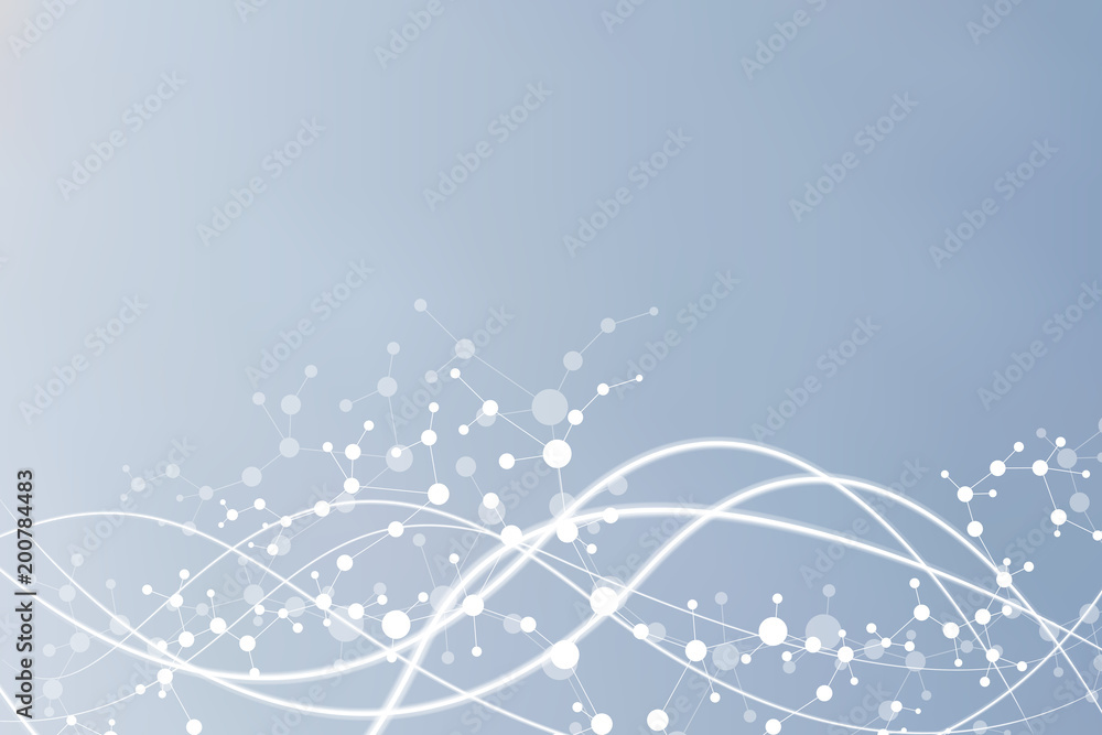 Structure molecule and communication. Dna, atom, neurons. Scientific concept for your design. Connected lines with dots. Medical, technology, chemistry, science background. illustration. Structure molecule and communication. Dna, atom, neurons. Scientific concept for your design. Connected lines with dots. Medical, technology, chemistry, science background. illustration.