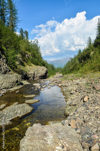 Mountain stream on the Putorana plateau.