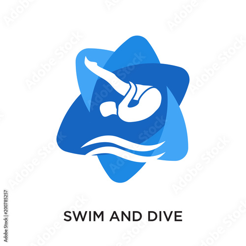 swim and dive logo isolated on white background for your web, mobile and app design