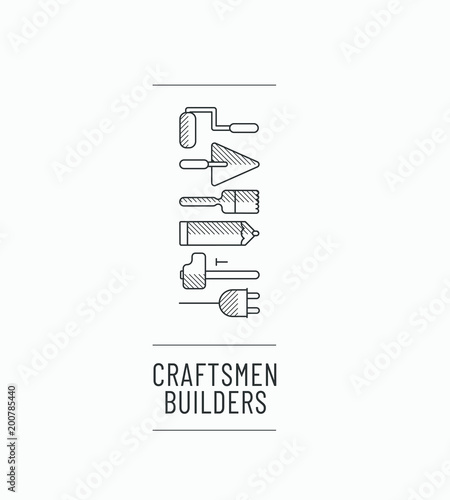 logo pour un artisan spécialisé dans la rénovation, la construction, l'électricité, la peinture, le plâtre