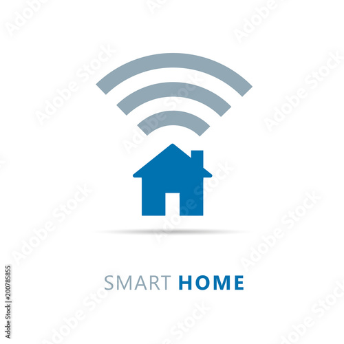 smart home symbol blau