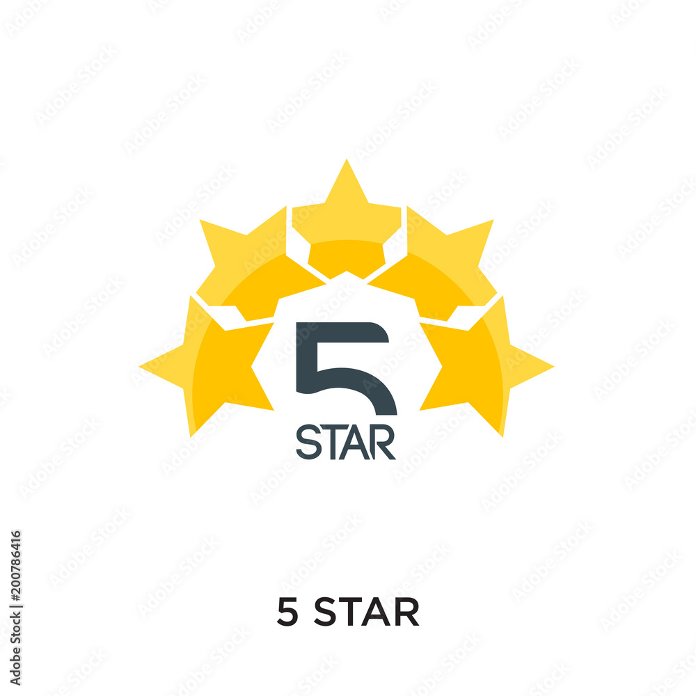 5 star logo isolated on white background for your web, mobile and app design - obrazy, fototapety, plakaty 