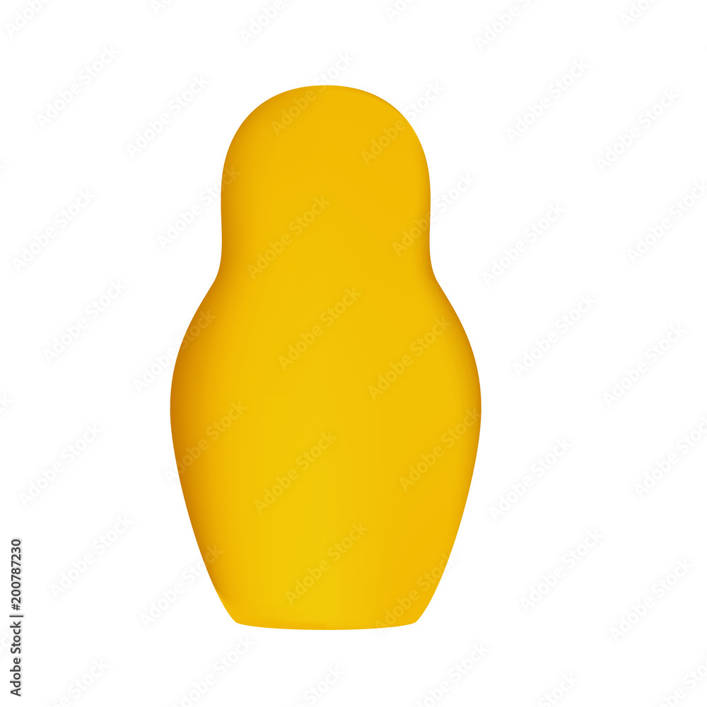 Nesting dolls inserted into each other are made in paper style. Gold color on isolated white background. Nesting dolls inserted into each other are made in paper style. Gold color on isolated white background.