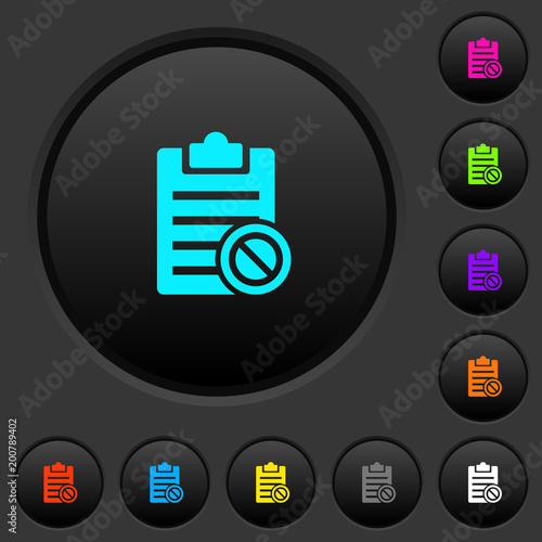 Note disabled dark push buttons with color icons