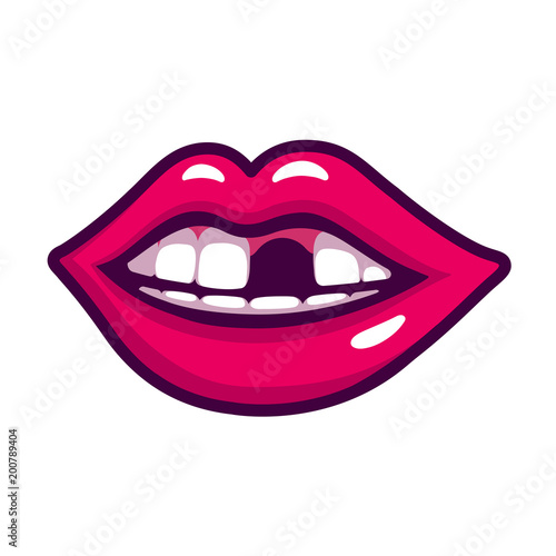 Mouth with missing tooth