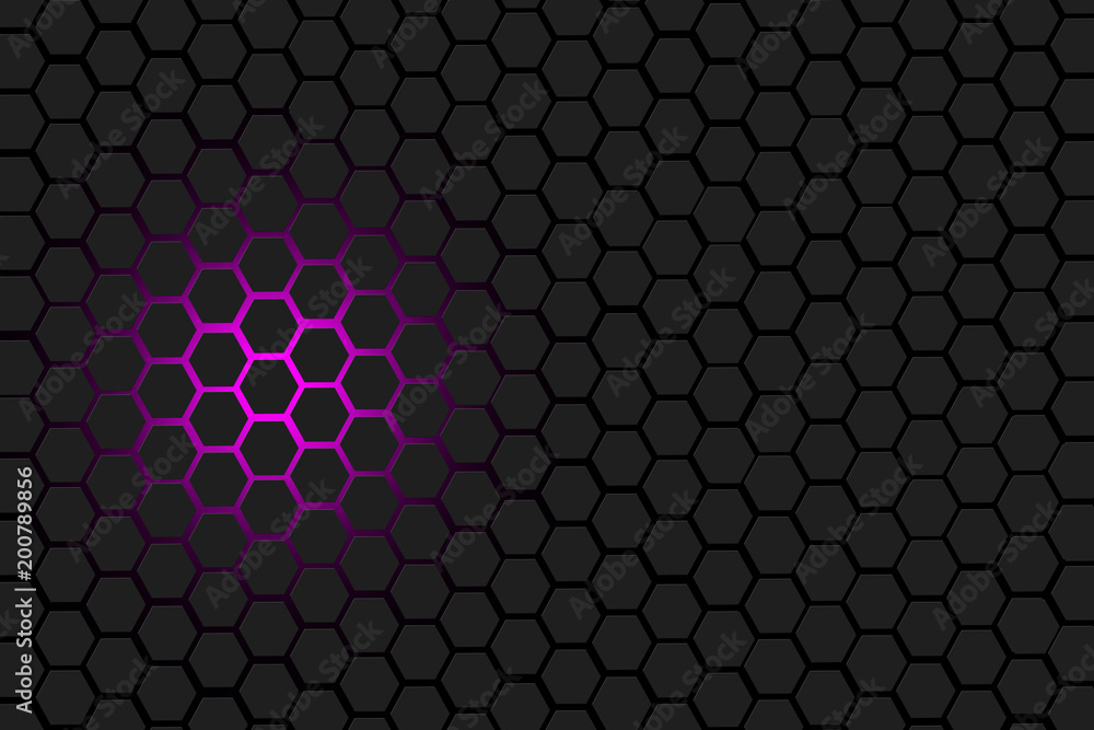 colorful light on 3d honeycomb, hexagon background colorful light on 3d honeycomb, hexagon background